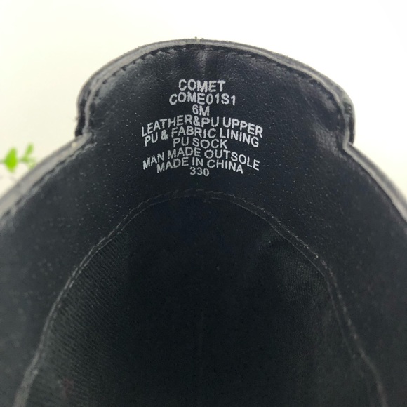 Steve Madden Comet Studded Buckle Pointed Black Leather Heel Boots Size 6 - Picture 11 of 15